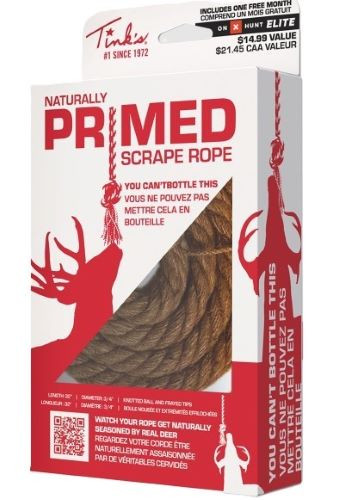 Tinks Primed Scrape Rope - 32 Inch Knotted Scented Hunting Accessory