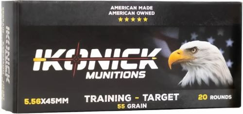 IKONICK USA 5.56 55 Grain FMJ Rifle Ammunition – Reloadable, 20 Rounds per Box