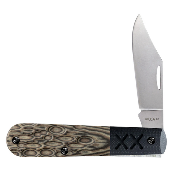 Case Cutlery Barlow Fossil Jig Luna Crossroads Black G10 Liner Pocket Knife - Part #53165