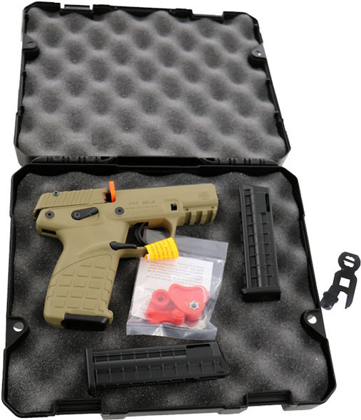 Kel-Tec P17 22LR Semi-Auto Pistol with Fiber Optic Sights and 17-Round Capacity in Tan