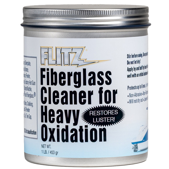 Flitz Fiberglass Cleaner for Heavy Oxidation, 1 lb – Restore Faded Marine and RV Surfaces