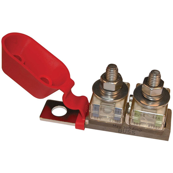 Blue Sea Systems 2151 Terminal Fuse Block with 3/8-Inch Mounting Hole and Dual Studs
