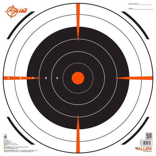 Allen EZ Aim Bullseye Target - 12" x 12" Paper Target with 12 Pack Quantity