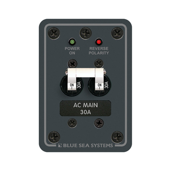 Blue Sea Systems 8077 AC Main Only Toggle Circuit Breaker Panel for 120V AC Systems