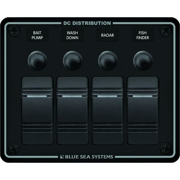 Blue Sea Systems 8372 Water Resistant 4-Position Panel for Marine Use
