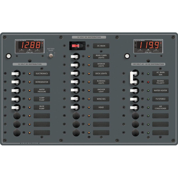 Blue Sea Systems 8508 AC Main with 6 Positions and DC Main with 18 Positions