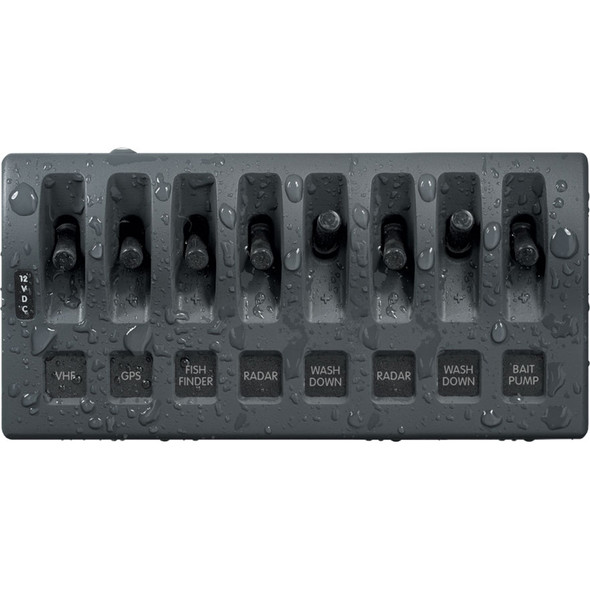 Blue Sea Systems WeatherDeck 12V DC Waterproof Switch Panel - 8 Position