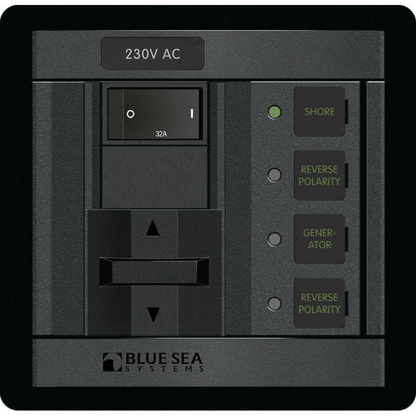 Blue Sea Systems 1232 230V AC Dual Source Selector Panel