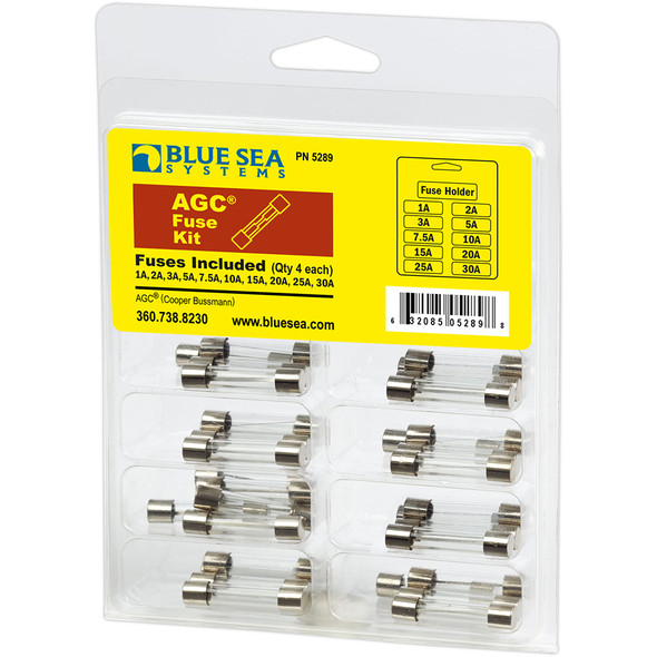 Blue Sea Systems 5289 AGC Fuse Kit - 41-Piece with Heavy Duty Inline Fuse Holder