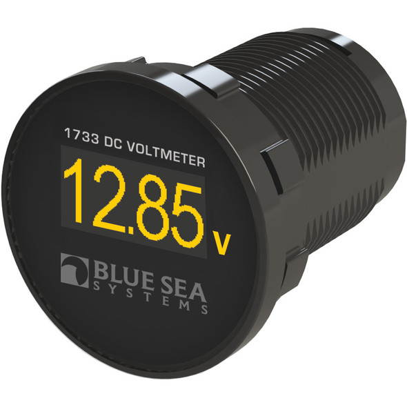 Blue Sea Systems 1733 Mini OLED DC Voltmeter - 12V/24V Waterproof Voltage Monitor