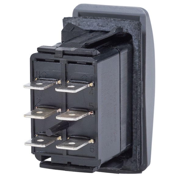 Blue Sea Systems Contura II DPDT Switch Part 7938 - Black On-Off-On Marine Switch