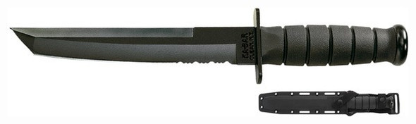 Ka-Bar Knives KA-BAR Tanto Knife with 8-Inch Carbon Steel Blade and Kraton Handle