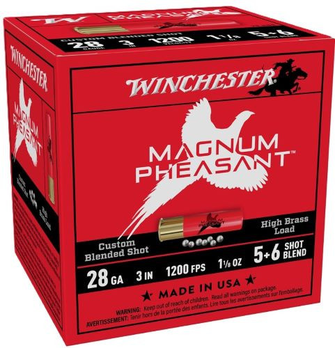 Winchester Ammunition Magnum Pheasant 28 Gauge Shotshells - 2.75 Inches, 1200 FPS, 1-1/8 oz, #5 - #6 Lead Shot