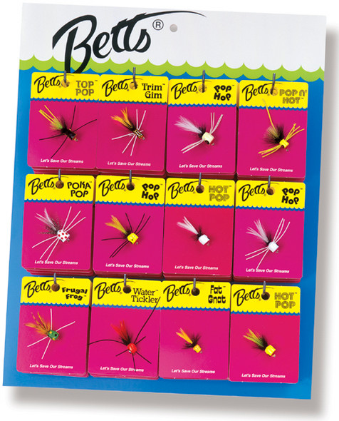 Betts Tackle PP-6 Pop'R Display with 72 Assorted Popper Lures