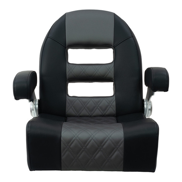 Springfield Marine Console Helm Flip-Up Seat - Black-Grey, Part Number 1042035-BLK