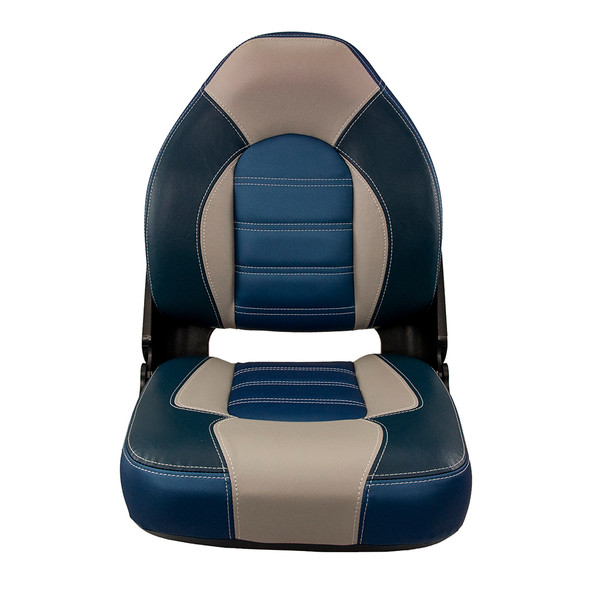 Springfield Marine Skipper Premium HB Folding Seat - Blue and Grey