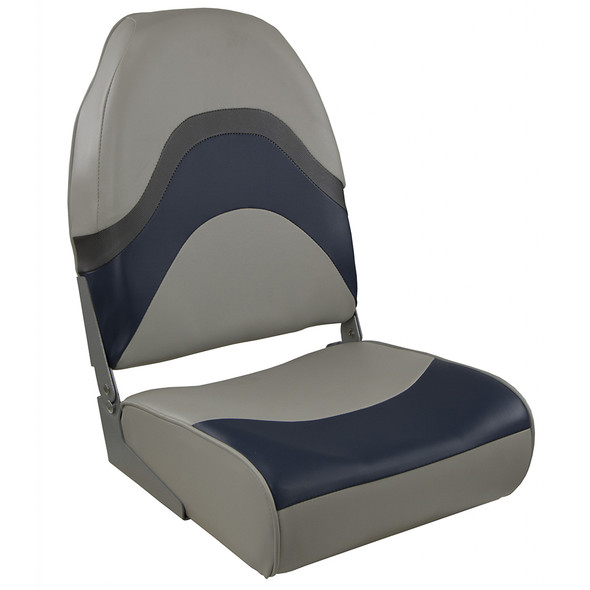 Springfield Marine Premium Wave Folding Seat - Grey/Blue with Meteor Stripe