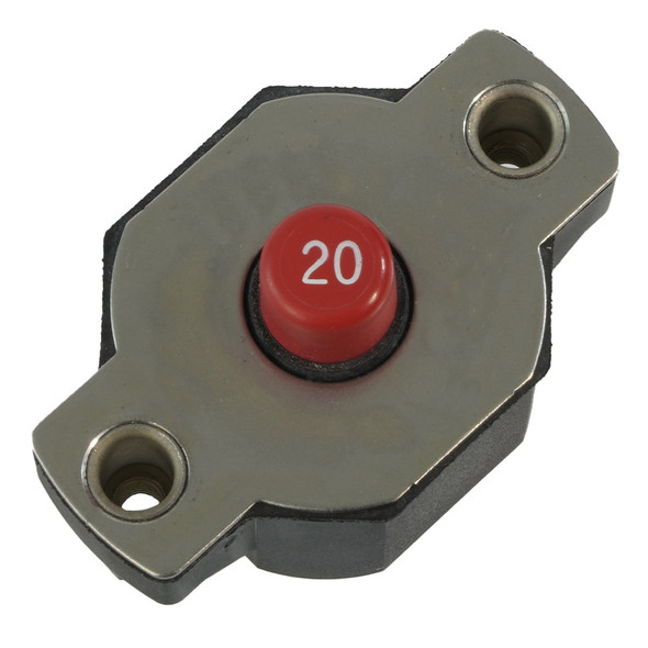 Egis Mobile Electric 4712-20 20A Push Button Circuit Breaker - Reset Only for Marine & Vehicle Systems