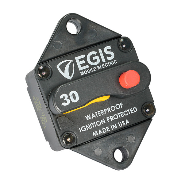 Egis Mobile Electric 30A Circuit Breaker - 85 Series Panel Mount with Dust and Water Resistance