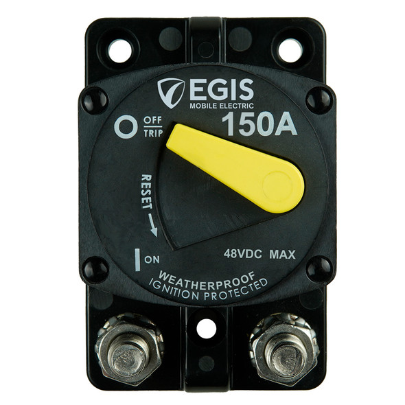 Egis Mobile Electric 150A Surface Mount 87 Series Circuit Breaker - Weatherproof Overcurrent Protection for DC Systems