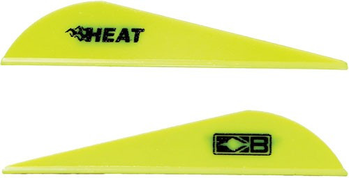 Bohning Heat Vane 2.5 Inch Low Profile Hunting Arrow Vanes, Neon Yellow, 36 Pack