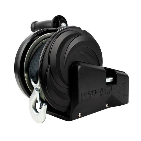 Powerwinch Select Series 1,800 lb Two-Speed Marine Winch with 6-Inch Crank Arm - Carbon Black