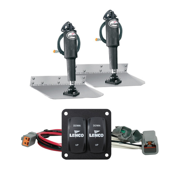 Lenco Marine 15101-104 9 x 12 Inch Standard Trim Tab Kit with Double Rocker Switch for 12V Boats