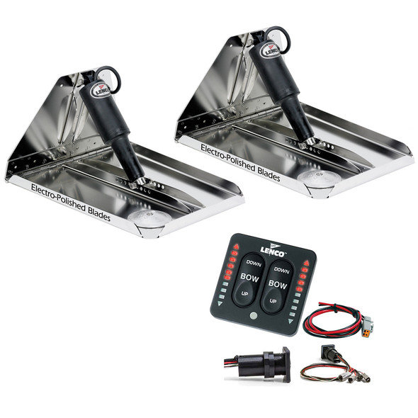 Lenco Marine 18 x 14 Heavy Duty Performance Trim Tab Kit with LED Indicator Switch, 12V - Part RT18X14HDI