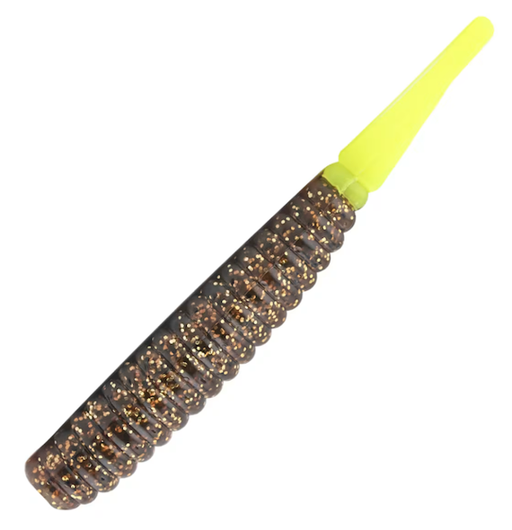 Z-Man Fishing Products TT375-240PK6 Thick Trick Trout Lures 3.75 Inches Rootbeer/Chartreuse Tail 6-Pack