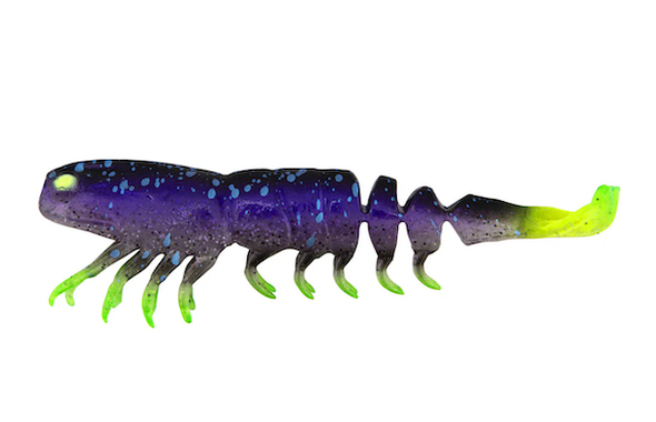 Z-Man PrawnStarZ Loosen Body 3.5" Plum Chartreuse – Pack of 3 by Z-Man Fishing Products (Part No. PSLB35-06)