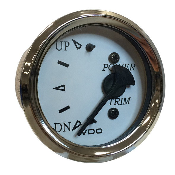 VDO Cockpit Marine 52MM Trim Gauge for Johnson and Evinrude Engines - White Dial with Chrome Bezel