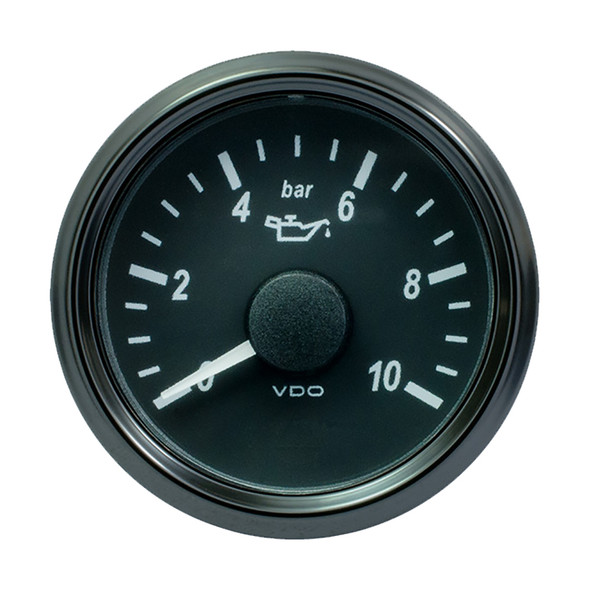 VDO SingleViu 52mm Oil Pressure Gauge - 10 Bar (0-180 Ohm) with J1939 CAN Compatibility