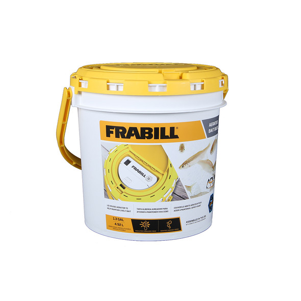 Frabill Dual Fish Bait Bucket with Aerator Built-In – 1.3 Gallon Capacity