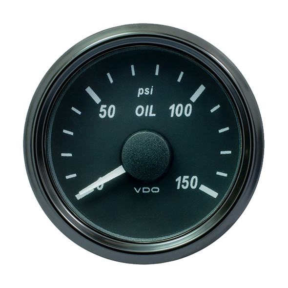 VDO SingleViu 52mm Oil Pressure Gauge - 150 PSI with J1939 CAN Compatibility