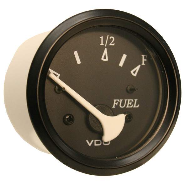 VDO Cockpit Marine 52mm Fuel Level Gauge with Black Dial and Bezel