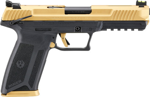 Ruger 57 5.7x28mm Semi-Automatic Pistol with Gold Slide, Black Frame - Part 16416