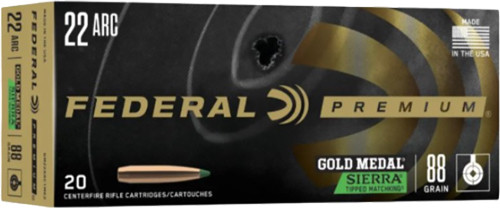 Federal Gold Medal 22 ARC 88 Grain Polymer-Tipped Ammunition, GM22ARCTMK2