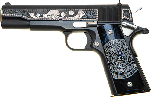 Colt 1911 Mama Quilla Moon .38 Super Semi-Auto Pistol with Blued Finish and 5-Inch Barrel