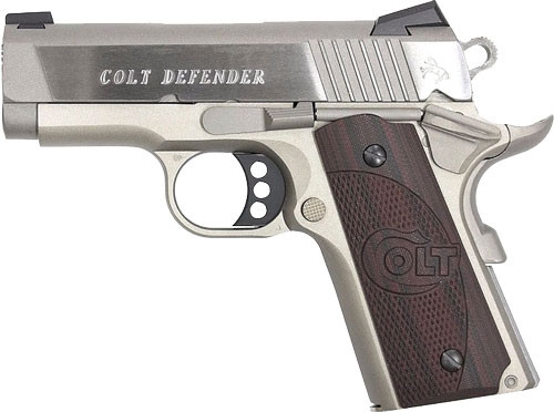 Colt Defender .45 ACP 3-Inch Semi-Auto Pistol with Stainless Steel Finish and G10 Grips