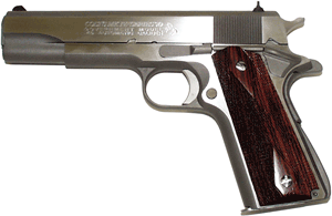 Colt Government Series 70 .45 ACP Semi-Auto Pistol with Stainless Steel Finish and Wood Grips