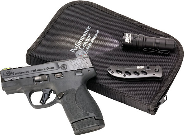 Smith & Wesson M&P9 Shield Plus 9mm Semi-Auto Pistol with 3.1-inch Barrel and Fiber Optic Sights