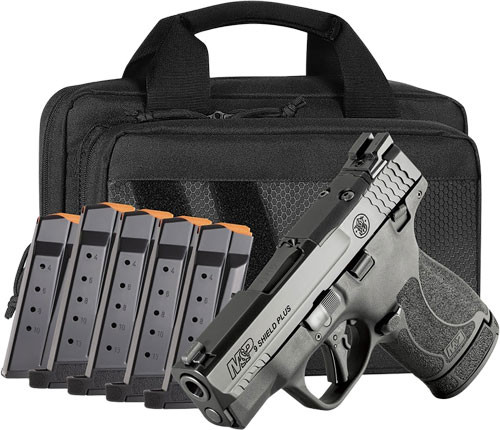 Smith & Wesson M&P9 Shield Plus Optics Ready 9mm Semi-Auto Handgun with 5 Magazines and Night Sights