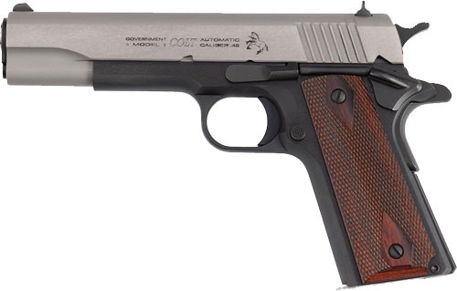 Colt 1911 .45 ACP Semi-Auto Pistol with 5-Inch Barrel and Rosewood Grips