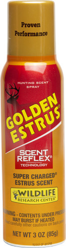 Wildlife Research WRC Deer Lure Golden Estrus - 3 Fl oz Premium Doe Urine with Estrus Secretions and Breakthrough Scent Reflex Technology