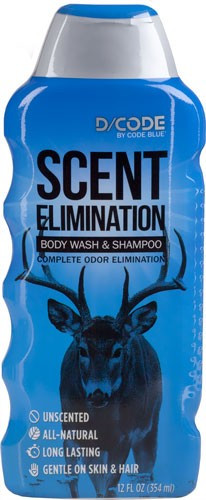 Code Blue D-CODE Body Wash & Shampoo – All-Natural Odor Elimination Solution in 12 oz Bottle