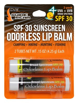 Dead Down Wind DDW Lip Balm with SPF 30 – Odorless, Moisturizing Lip Protection Stick