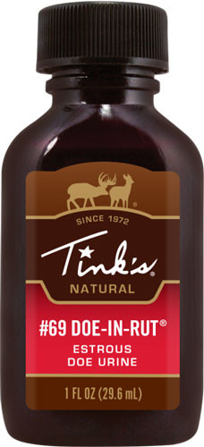 Tinks Deer Lure #69 Doe-in-Rut - Natural Doe Estrous Urine in 1 oz Bottle