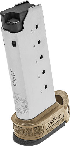 Springfield Armory XDSG 45 ACP Magazine - 6 Round Stainless Steel Gray Finish