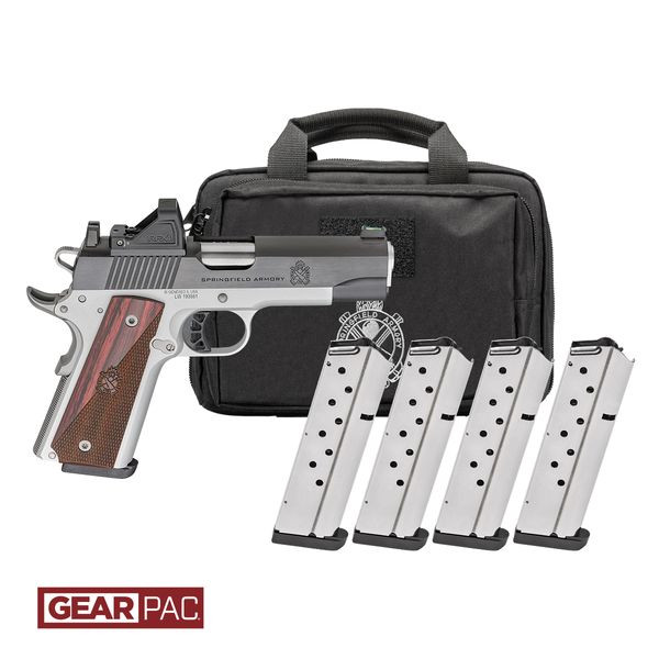Springfield Armory 1911 Ronin 9mm Semi-Auto Pistol with Green Dot Optic and Four Magazines