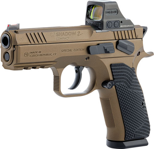 CZ-USA Shadow 2 Compact 9mm Semi-Auto Pistol with Optics Ready Frame and Holosun 508T-RD X2 Sight